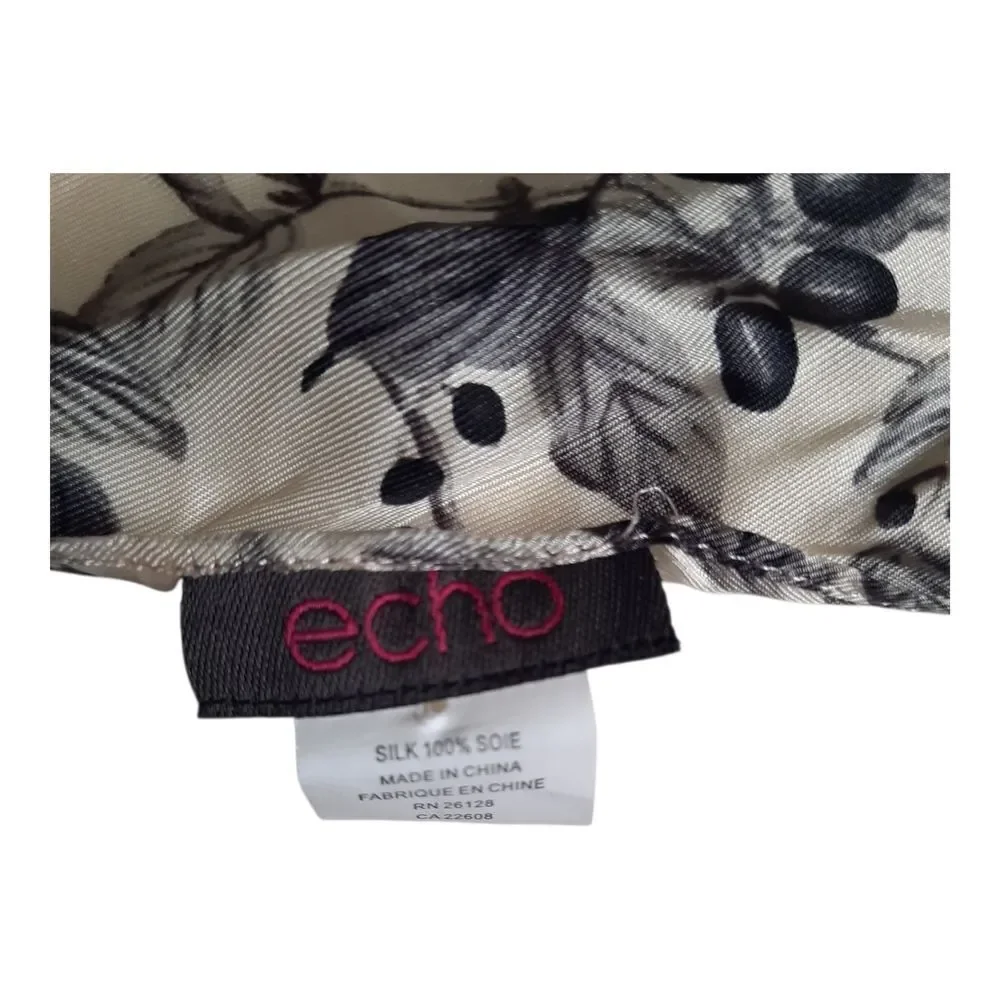 Echo Black and Cream Silk Scarf